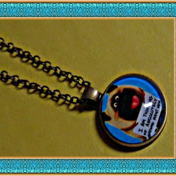 Antique Bronze In Color Secret Life Of Pets Mel The Dog Theme Necklace For Kids - Picture 1 of 1